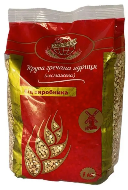 Крупа гречана ядриця несмажена ТМ Крупосвіт, 1кг